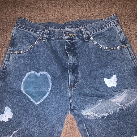 Hand Painted Rustler Jeans - Picture 2 of 3